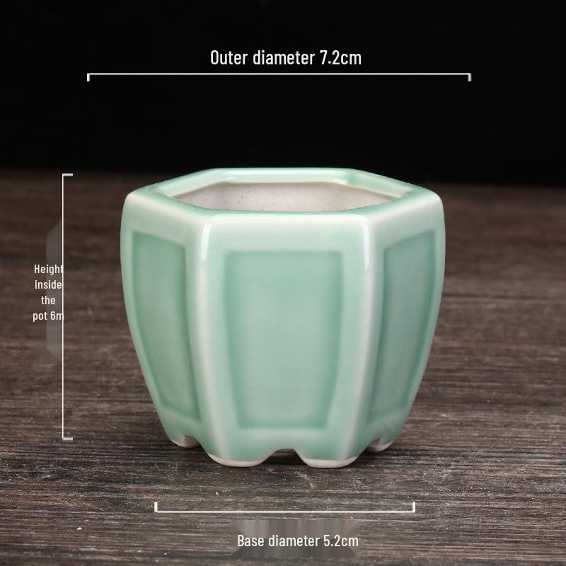 Ceramic Purple Clay Succulent Bonsai Pot - High-End Glazed Mini Flower Pot 