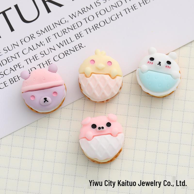 3D Double-Sided Macaron Resin DIY Accessories: Cream Glue Phone Case, Hair Clip, Pendant Toy