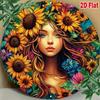 Vintage Sunflower Bohemian Metal Wall Art Floral Wreath Home Decor