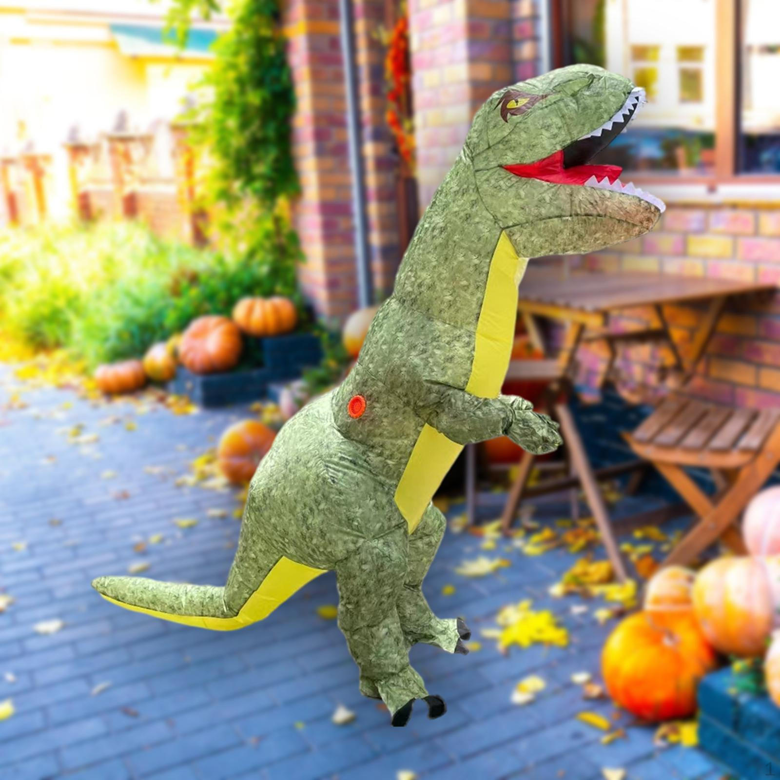 Надувной костюм надувной костюм тираннозавра, комбинезон, нарядное платье на Хэллоуин зелёный