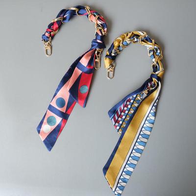 New Fashion Woman Handbag Accessory Part Round Chain Detachable Replacement White Red Silk Scarve Strap Women Shoulder DIY Chain