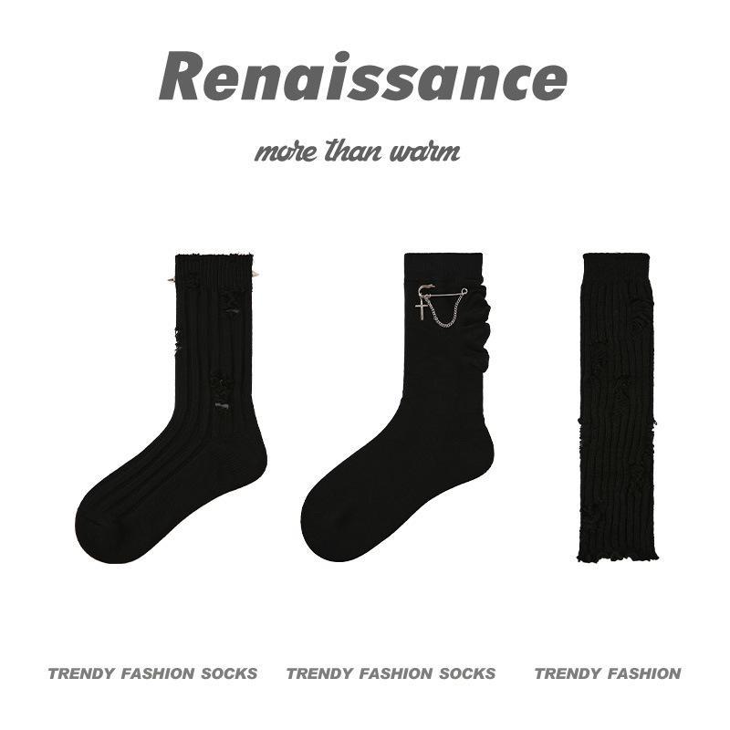 

Модные женские носки Renaissance без косточек средней длины — стильно для весны и осени L018 punk socks, One Size