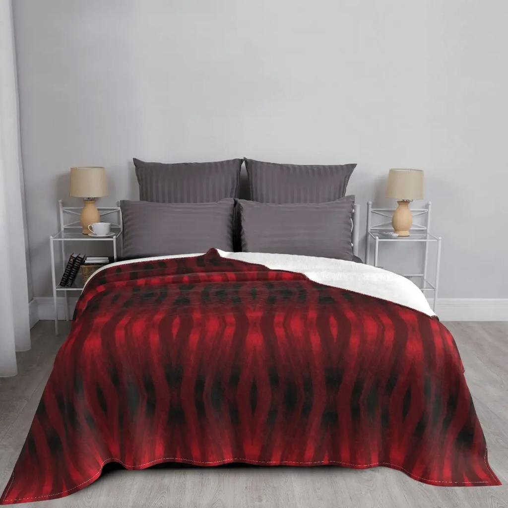 Red and black ikat pattern. Throw Blanket Decorative Bed Blankets Luxury Blanket Sofa Throw Blanket