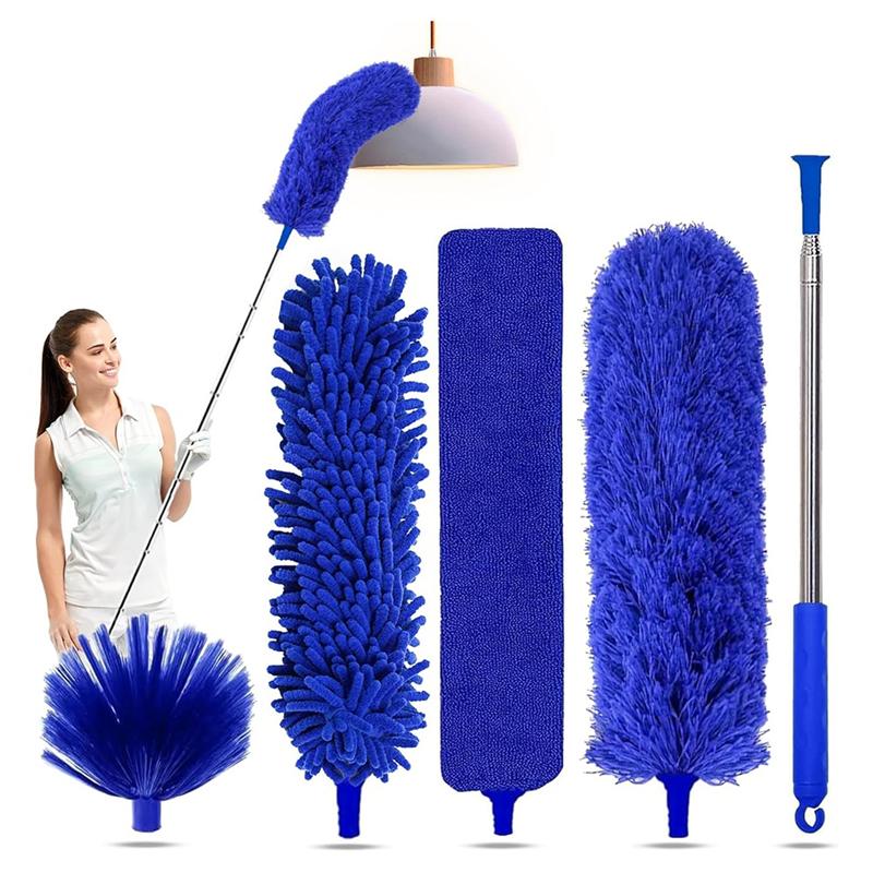 ABZC-5-In-1 Kit Dusters For Cleaning, Duster With Extension Pole,Extendable Duster With 100 Inches, For Cleaning Ceiling Fans
