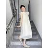 French Temperament Seaside Vacation Fairy Long Dress Small Flying Sleeves White Girl Casual Dress Children's Summer New