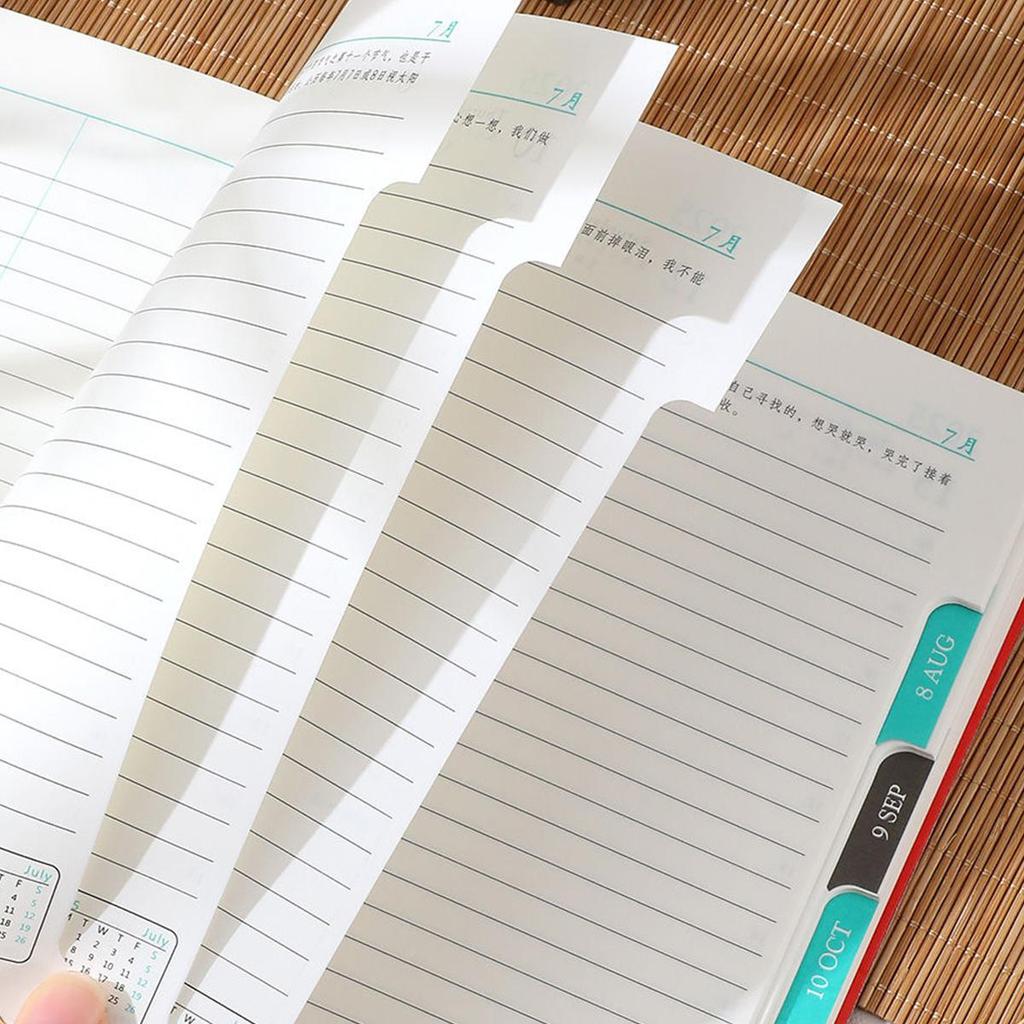 A5 daily planner, 2025 leather diary, student 365-day notepad, thickened business meeting record book, memo, 202 sheets 404 pages