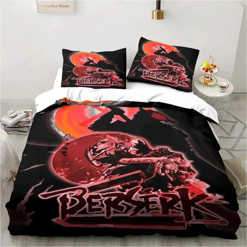 New Fashion 3D Printed Anime Berserk King Twin Double Child Bedding Set Microfiber or Polyester Duvet Cover Set Home Textiles