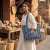Shoulder Bag Usalover925 Blue Quilted Cotton Floral Print Shoulder Bag 08