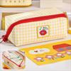 Large Capacity Grid Stationery Bag Desktop Storage Dopamine Pencil Pouch Prism Pencil Case  Office