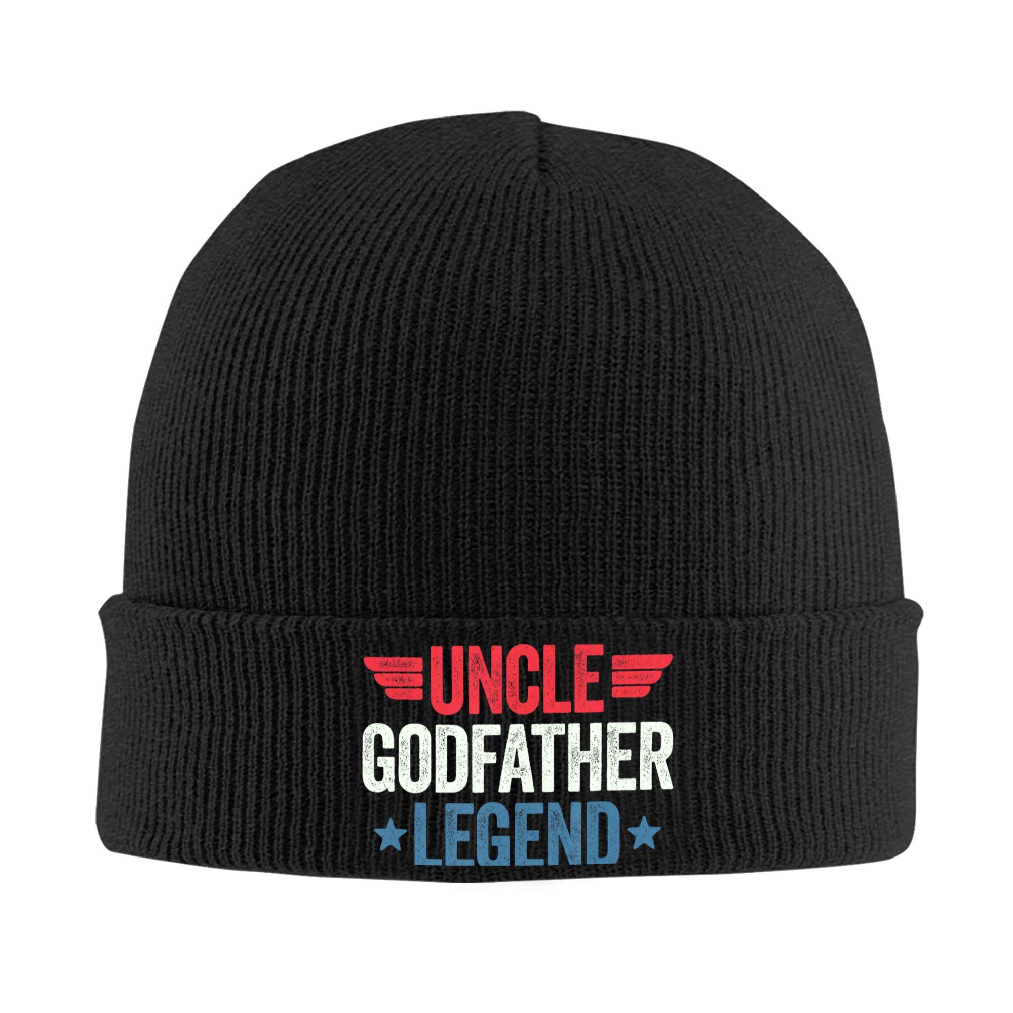 

Uncle Godfather Legend Beanie Hats Bonnet Hats Men Women Funny Outdoor Sport Skullies Beanies Winter Custom Warm Soft Caps One Size