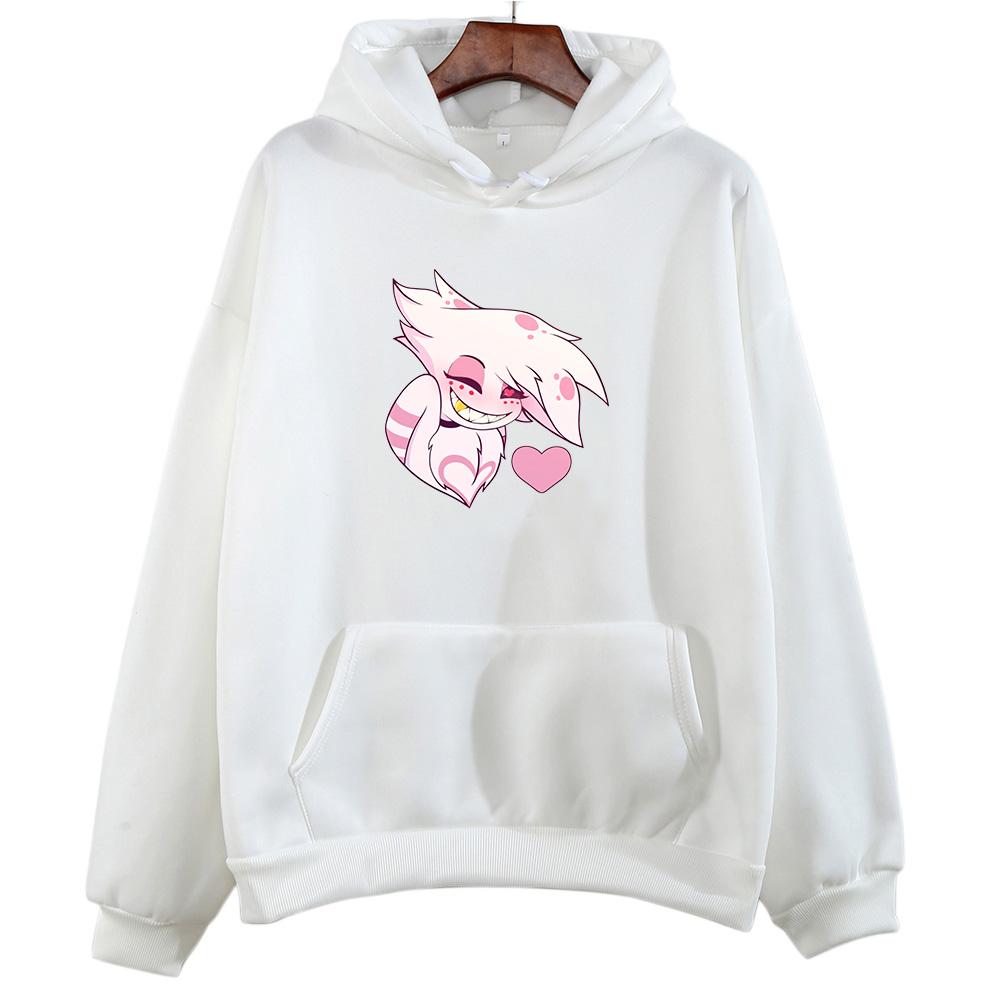 Angel Dust Hooded Anime Print Casual Cotton Tee-shirt Cartoon Harajuku Kawaii Sweatshirt for Boys/girls Manga Soft Clothes