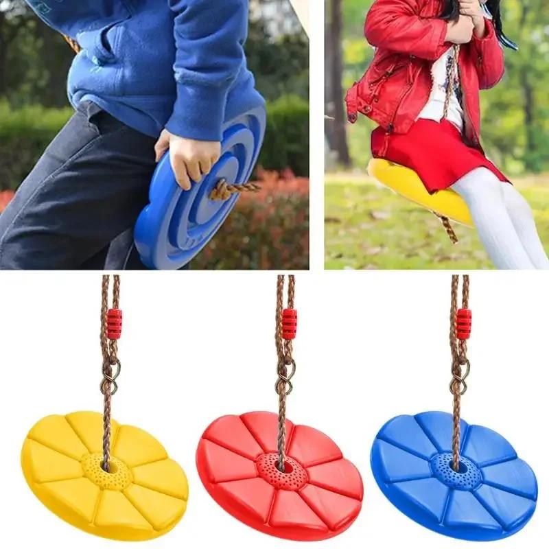 Outdoor Kids Disc Swing | Heavy Duty with Platforms Round Seat Easy DIY Playset Addition Sturdy Design Fun Children’s Gifts
