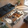 Fox Theme Crystal Velvet Floor Rug Personalized Custom Name Text Warm Carpet Home Decoration