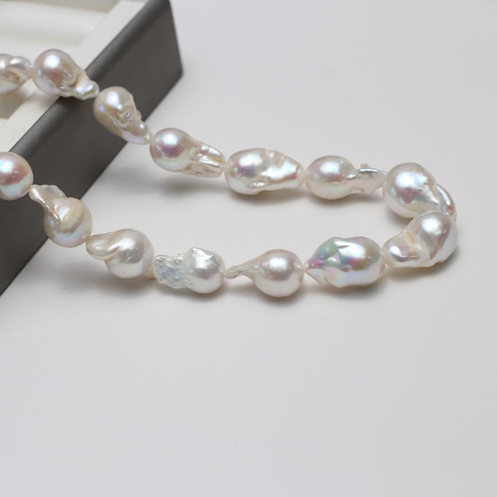 1String, Luxury Natural Shell Mother of Pearl Beads, 12-15mm, Baroque Irregular Loose Spacer Beads for Jewelry Making DIY, Women Wedding Crafts 36cm