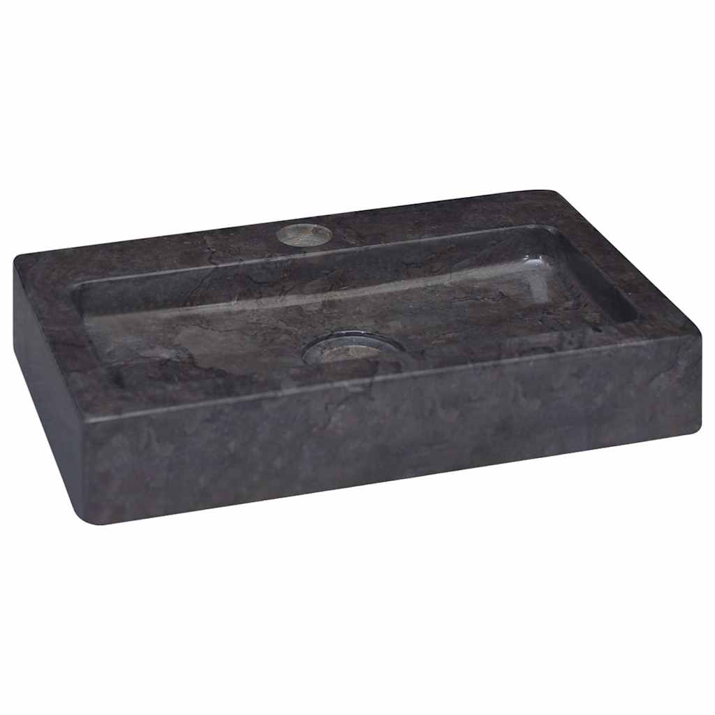 Wall Mounted Wash Basin Black 38 X 24 X 6.5 Cm Marble