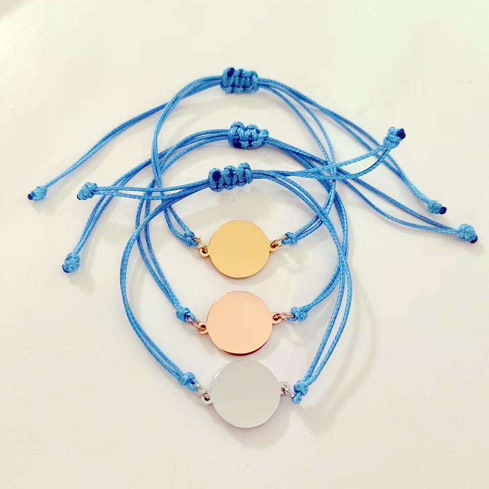10 fashionable stainless steel circular blanket labels, couple friendship mirror pendants, adjustable bracelets, jewelry gifts