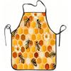1pc Honeycomb Bees And Daisies Print Apron, Durable And Easy To Clean, Adjustable Waistband, Polyester Material, for Kitchen Cooking, Gardening, Orcha