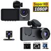 Novo 1080P HD Night Vision Car Driving Recorder 3-Channel Camera Video Recorder DVR Black Box Dual Lens com câmera de visão traseira HD Reversing Image