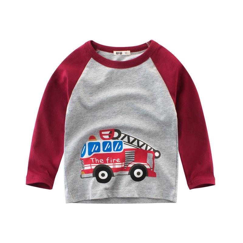 Boys Basic Long Sleeve Tee Kids & Toddler Round Neck Cotton T-Shirt for Children