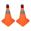 2er Set 30cm Verkehrskegel Faltbar Reflektierende Streifen Straßensicherheitskegel mit Lichtern für Wohnmobile Autos