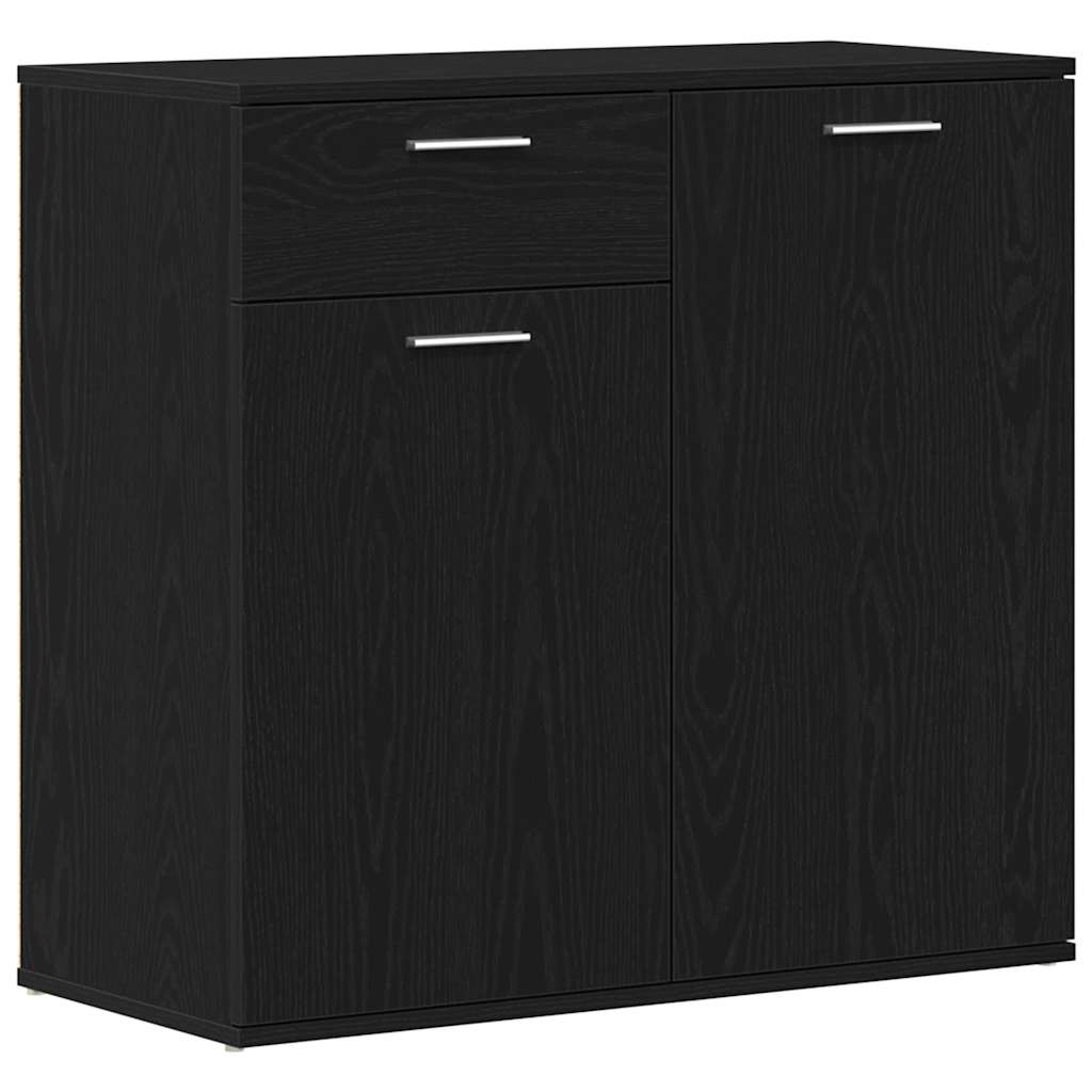 Sideboard in Black Oak Look 80 x 36 x 75 cm Engineered Wood
