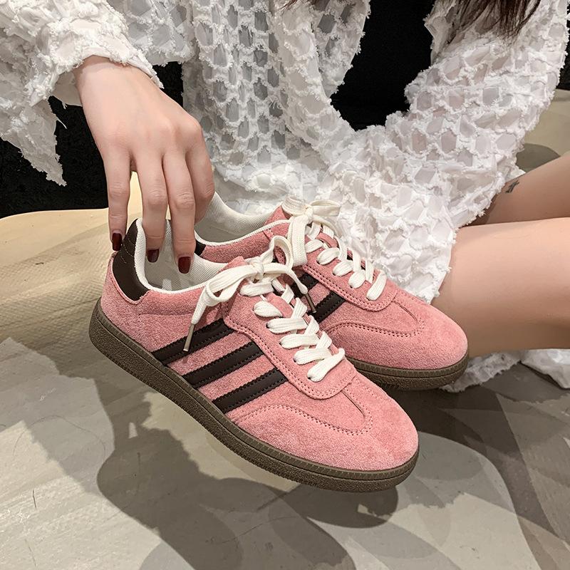 Lightweight Red Platform German Training Shoes Women's Spring 2025 New Flat-soled Lace-up Sports and Leisure Shoes Board Shoes