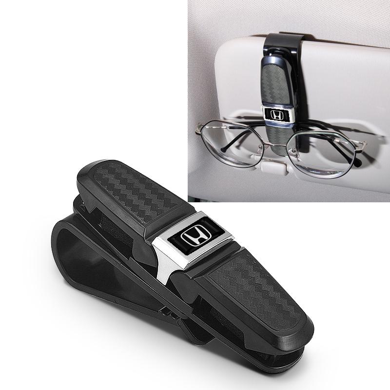 

1pcs Car Sun Visor Glasses Box Universal Sunglasses Clip Card For Honda Fit Mugen Insight Type S R VTEC Modulo Vezel RR Si