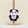 Love Bib Heart Panda Plush Keychain Toy Cartoon Stuffed Doll Gift Decoration