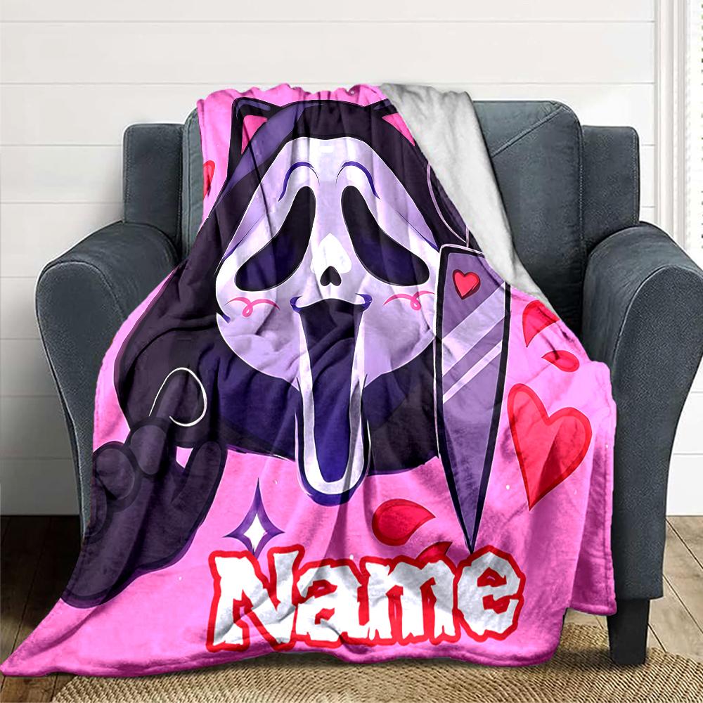 Custom Name Grim Reaper Humor Party Blanket For Couch Bed Plush Cozy Fuzzy Blanket Super Soft Warm Blankets For Fall And Winter 0916130