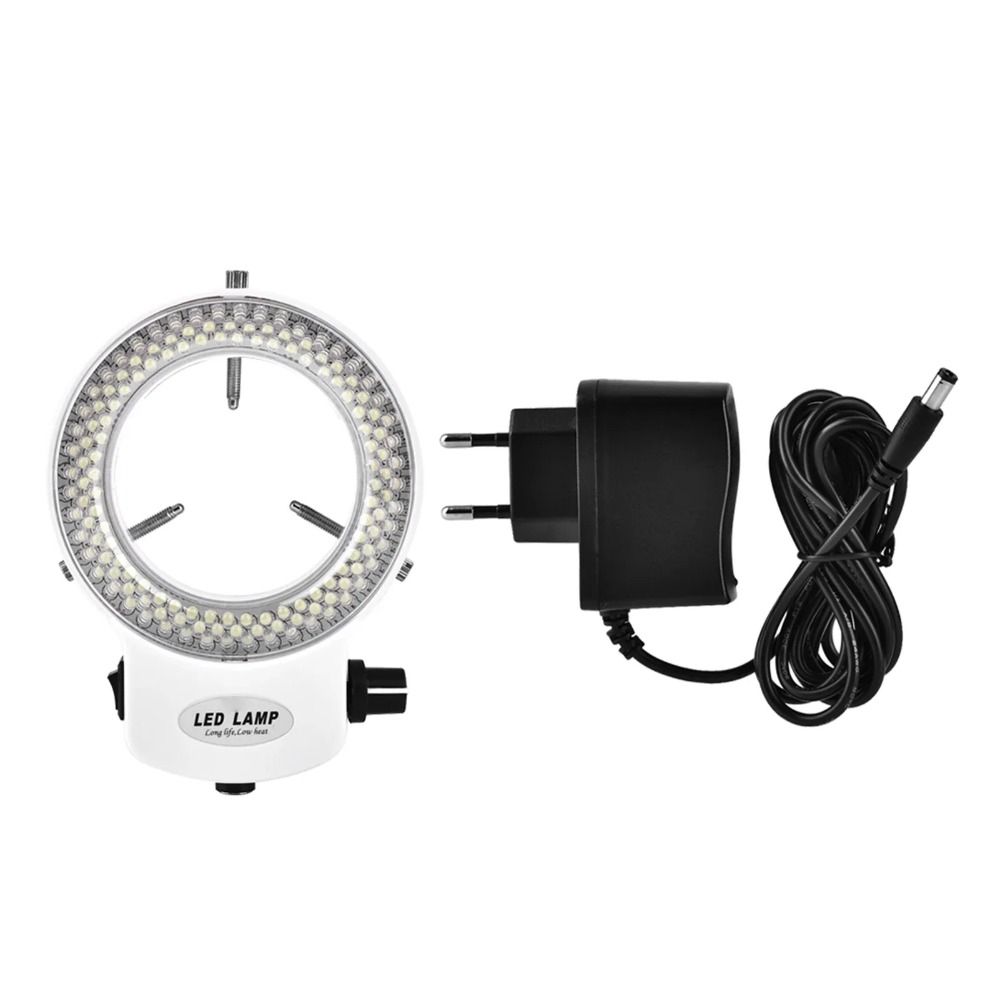 Black White 144 LED Ring Light Non-Flickering Microscopes Protective Cover Cameras