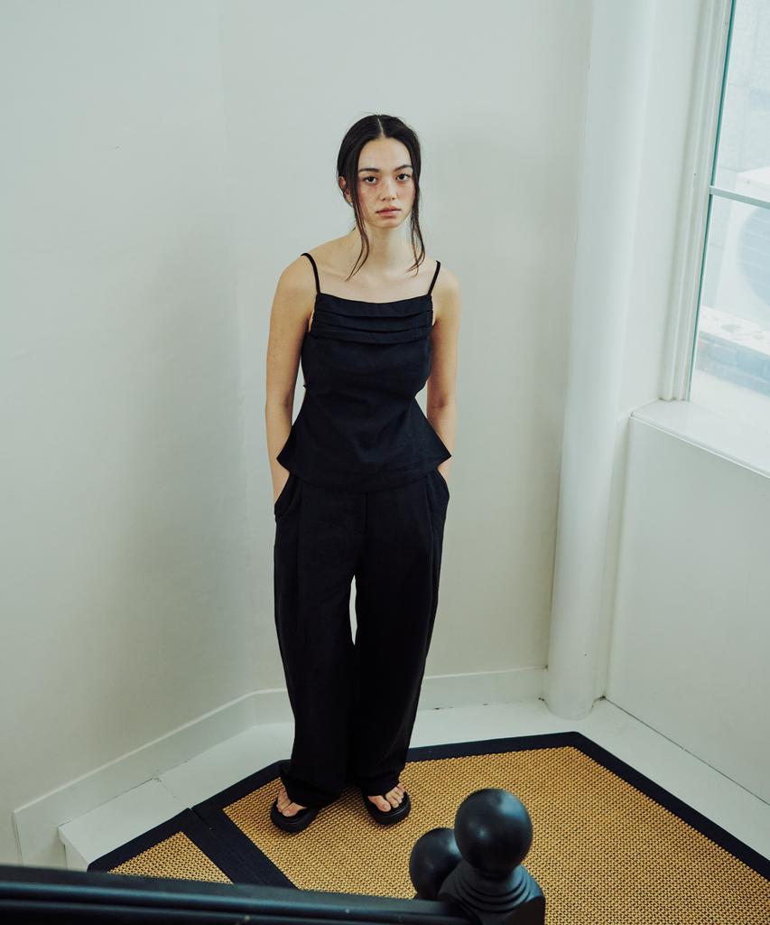 13MONTH Linen Wide Pants (Black)