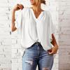 Sommer Damen T-Shirt Lose V-Ausschnitt Tops Casual Damen T-Shirt Chiffon Shirt