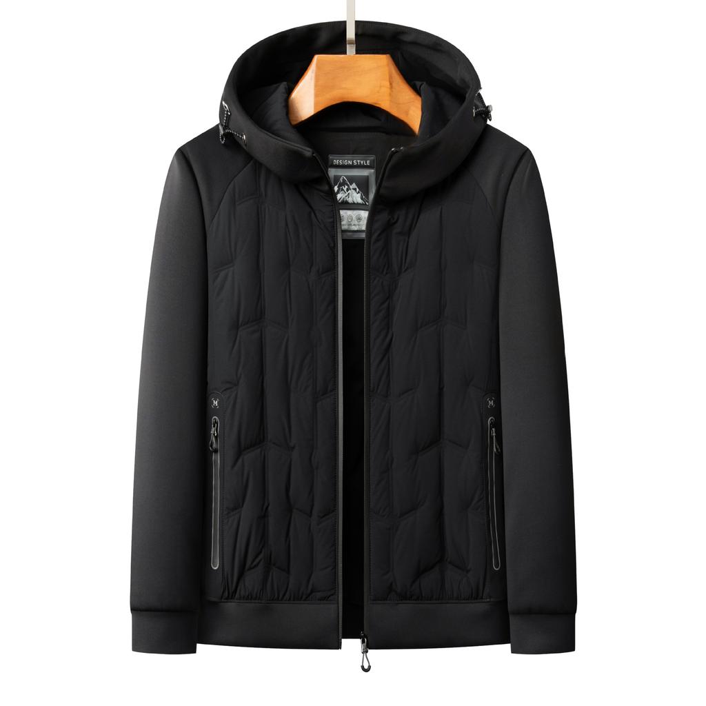 Daunenjacke Herren Kapuze Splicing Herbst Daunenjacke