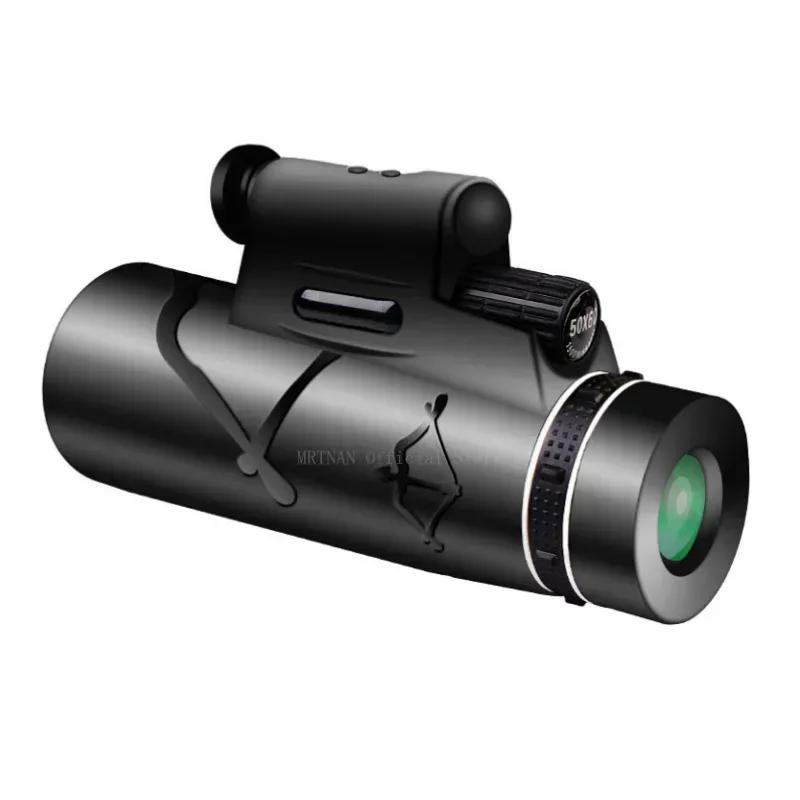 Högdefinition 50x60 Zoom Kraftfull Bärbar Monokulär Teleskop Telefonklämma Fjärr Teleskop Jakt Monokulär Teleskop