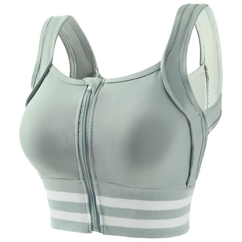 Damski Biustonosz Sportowy na Wysoki Wpływ z Zamkiem Błyskawicznym Zapobiegający Opadaniu - Kamizelka Boczna do Biegania i Jogi