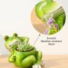Flower Planter Resin Frog Flower Pot Decorative Cartoon Succulent Planter with Drainage Hole Flower Container Office