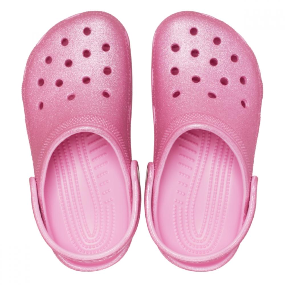 Crocs Kids Classic Glitter Clog Pink 206993 6xe