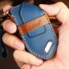 5/6/7/8 Bottons Genuine Leather Auto Key Fob Cover Case Key Ring Fit For Kia Carens Picanto Gt Line Carnival K8 Rio Telluride Auto Accessories