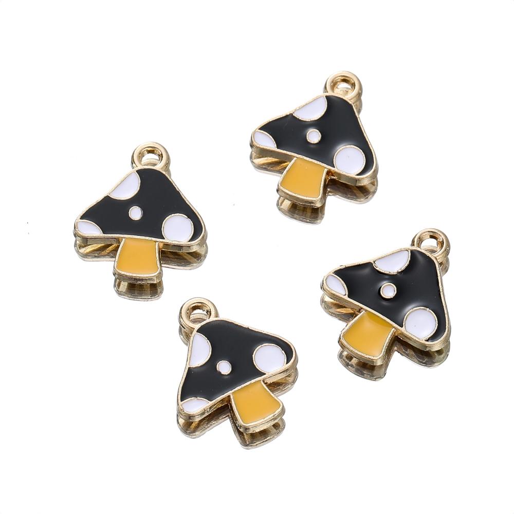 

10pcs/lot Mixed Enamel Mushroom Charms Pendants for DIY Jewelry Making Earring Bracelet Necklace Finding Craft Accessories 10pcs чёрный