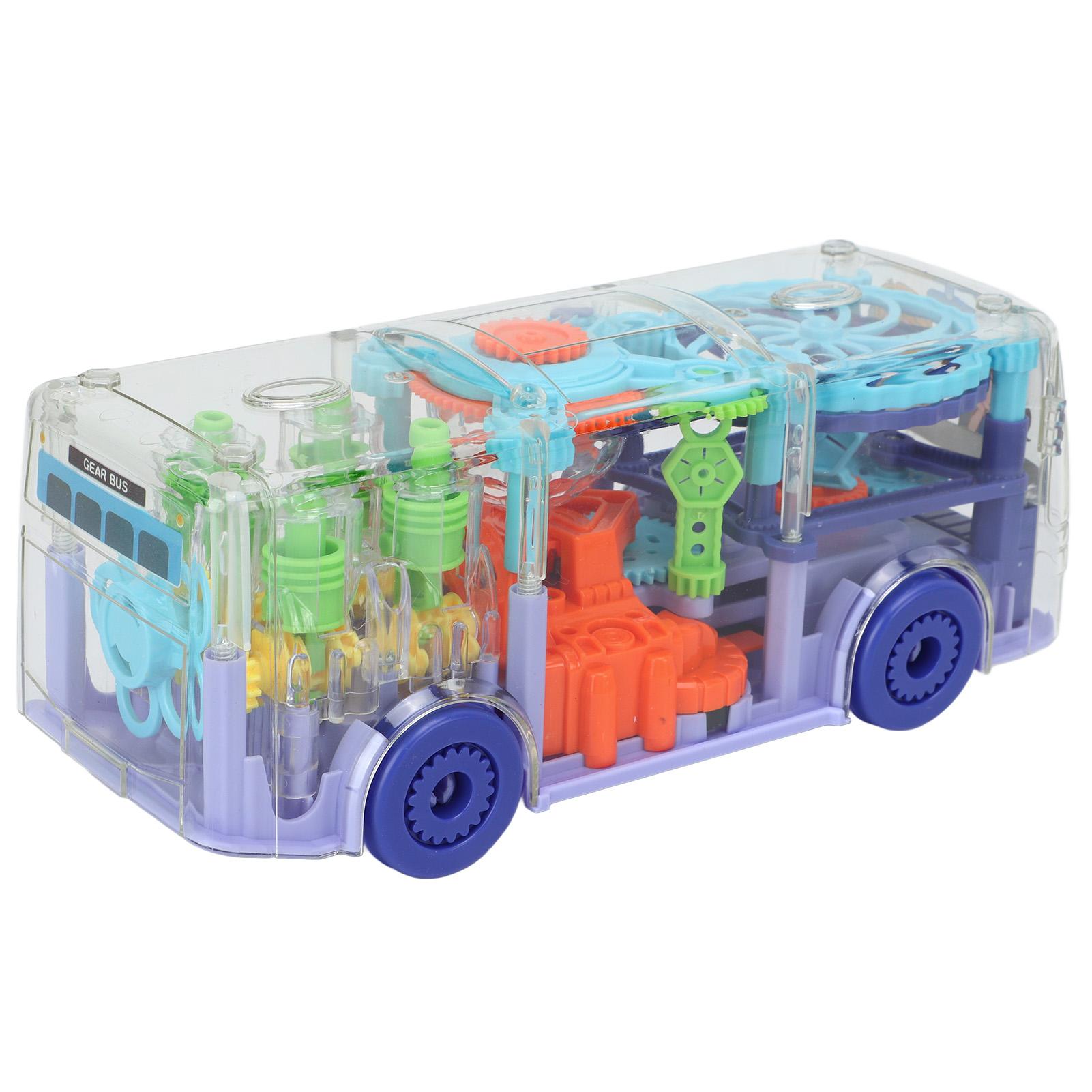 

Transparent Toy Car Battery Operated Music Colorful Lights See Through Bus See Through Electric Bus for Kid Ages Over 3