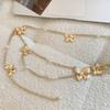 Fashion Multilayer Imitation Pearl Butterfly Waist Chain Women Retro Bohemian Ethnic Style Body Chains Dress Accessories Gifts