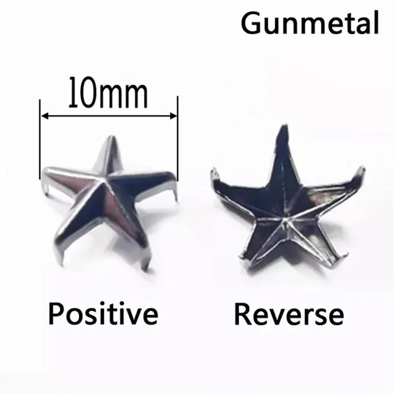 Star Rivets 7mm 10mm 15mm 20mm Gold Silver Buttons DIY Scrapbooking Embellishment Handmade Shoes Bags Fastener Brads Decors