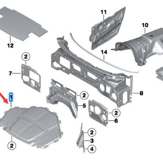 BMW X5 E70/X6 E71 Front Bumper Hood Insulation Pad (Cotton) 51487158420