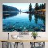 Serene Mountain Forest Lake Scenery Background Cloth for Studio Photoshoot