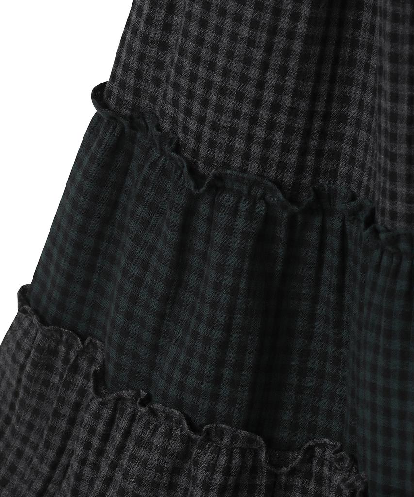 BAUF Vintage Frill Skirt [Black Check]