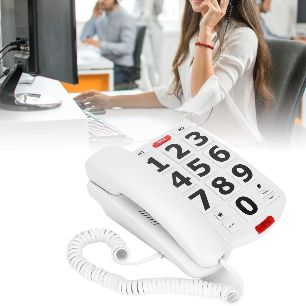 Big Button Phone Wired Big Button Landline Phone with Easy to Read Big Buttons and Super Loud Ringtones