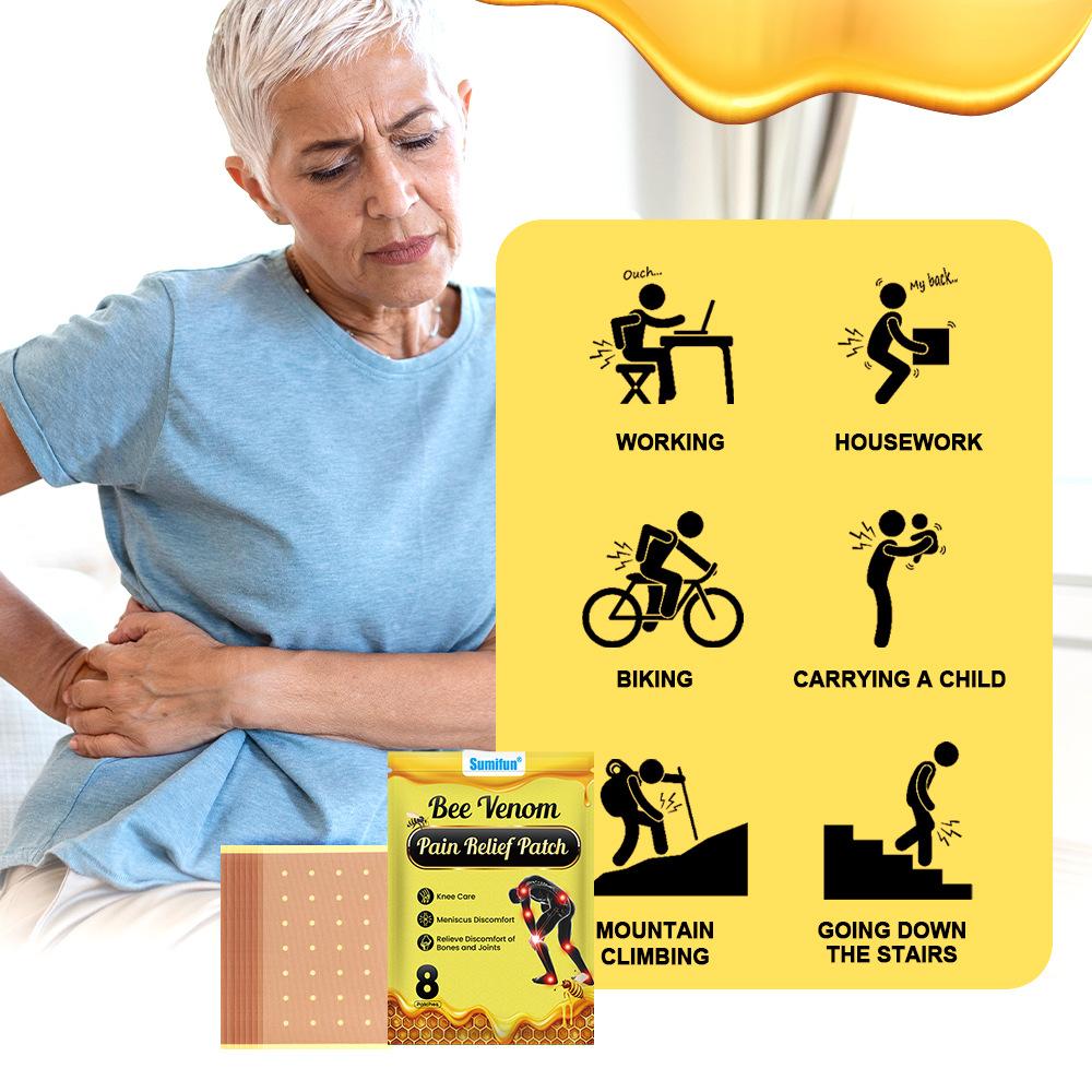 8/24/40Pcs Sumifun Bee Venom Knee Care Patch External Herbal Plaster Relieve Knee Meniscus Bone & Joint Discomfort Skin‑friendly Body Care Sticker