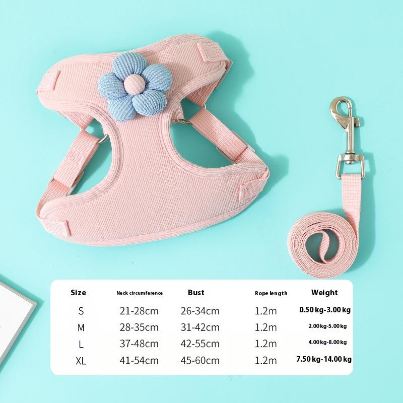 1.2M Pettorina da passeggio per cani stile gilet cane piccolo orsacchiotto, pettorina speciale per Pomerania, catena per cucciolo, guinzaglio per passeggio cane Set guinzaglio Regola