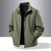 Giacca da uomo sportiva larga stile coreano casual tinta unita con tasche manica lunga cerniera cardigan top