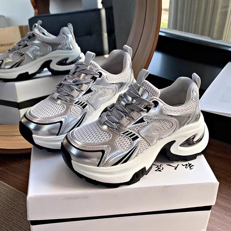 2026 Spring New Mesh Female Leisure Shoes Solid Color Chunky Sneakers Comfortable Casual Breathable Sports Shoes Tenis De Mujer